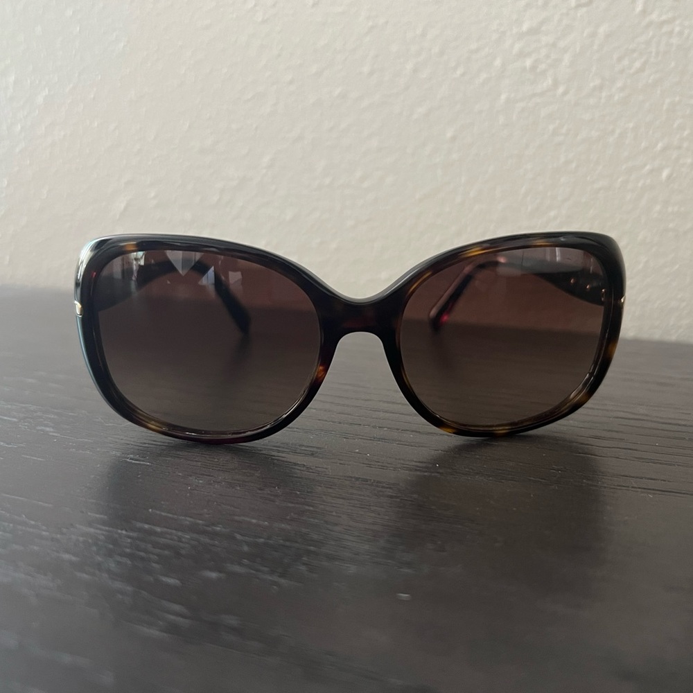 prada tortoiseshell browns lens round oversized sunglasses with case
